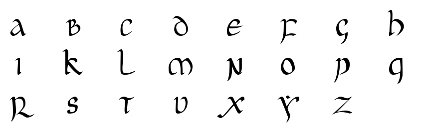 a uncial alphabet