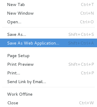 Save as Web Application ...