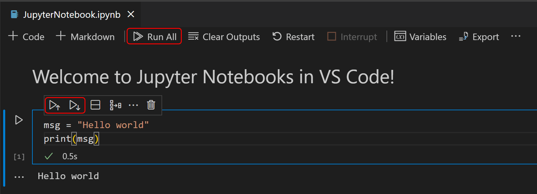 Run multiple code cells