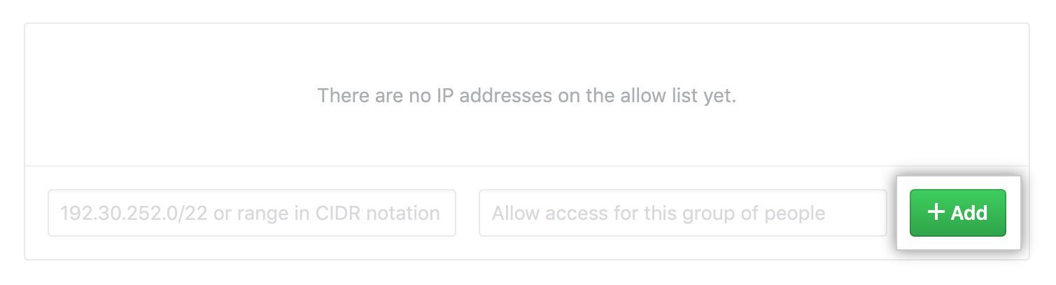 Add allowed ip address button