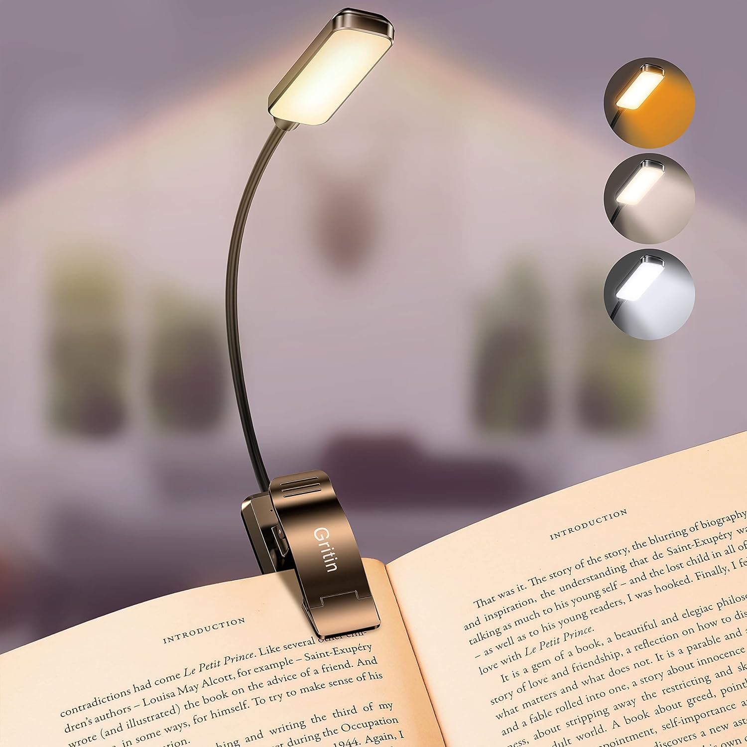 Rechargeable Book Light Clamp