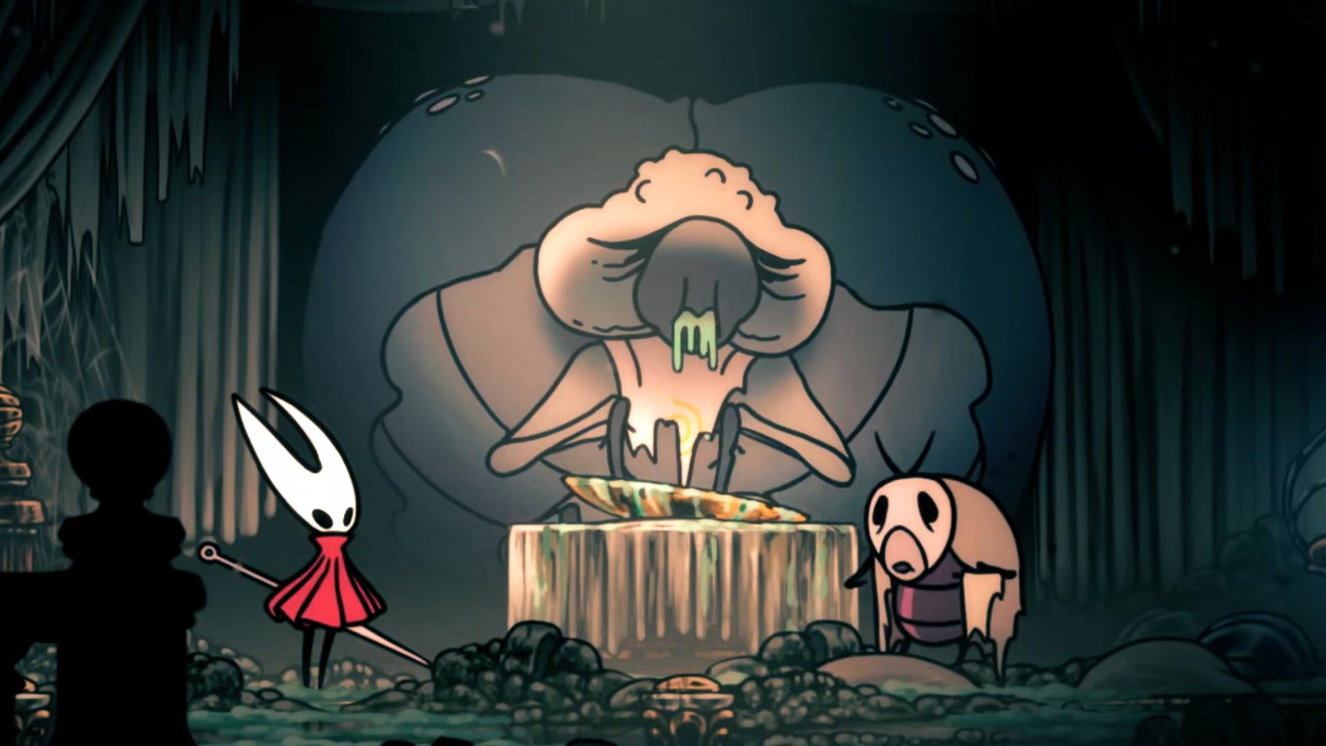 A screenshot of Hollow Knight: Silksong showing the path through the beginning of Act 3.