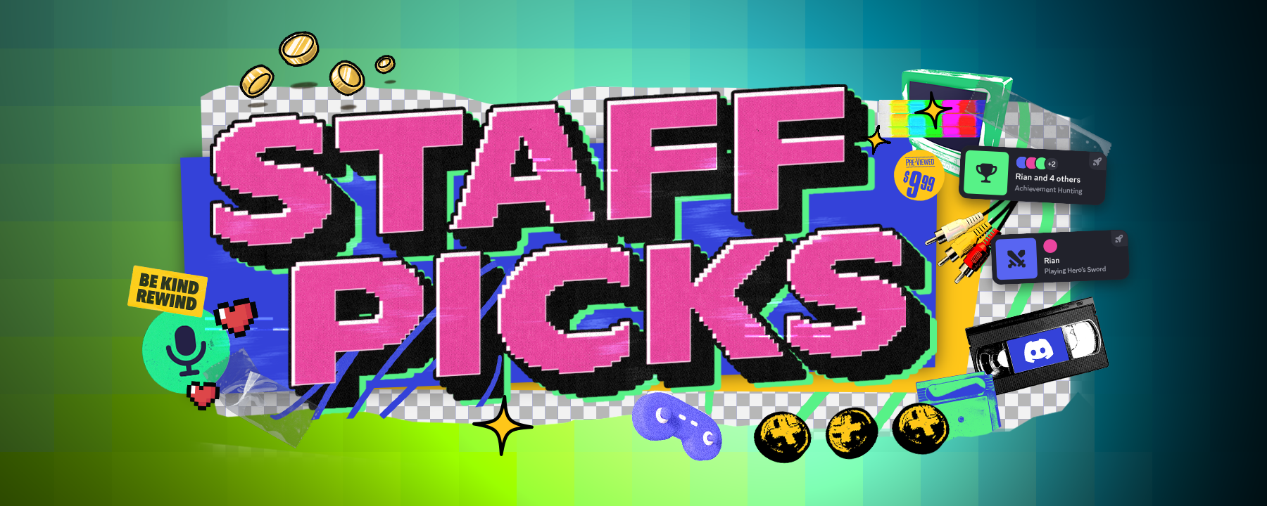 The phrase "Staff Picks" against a green background.